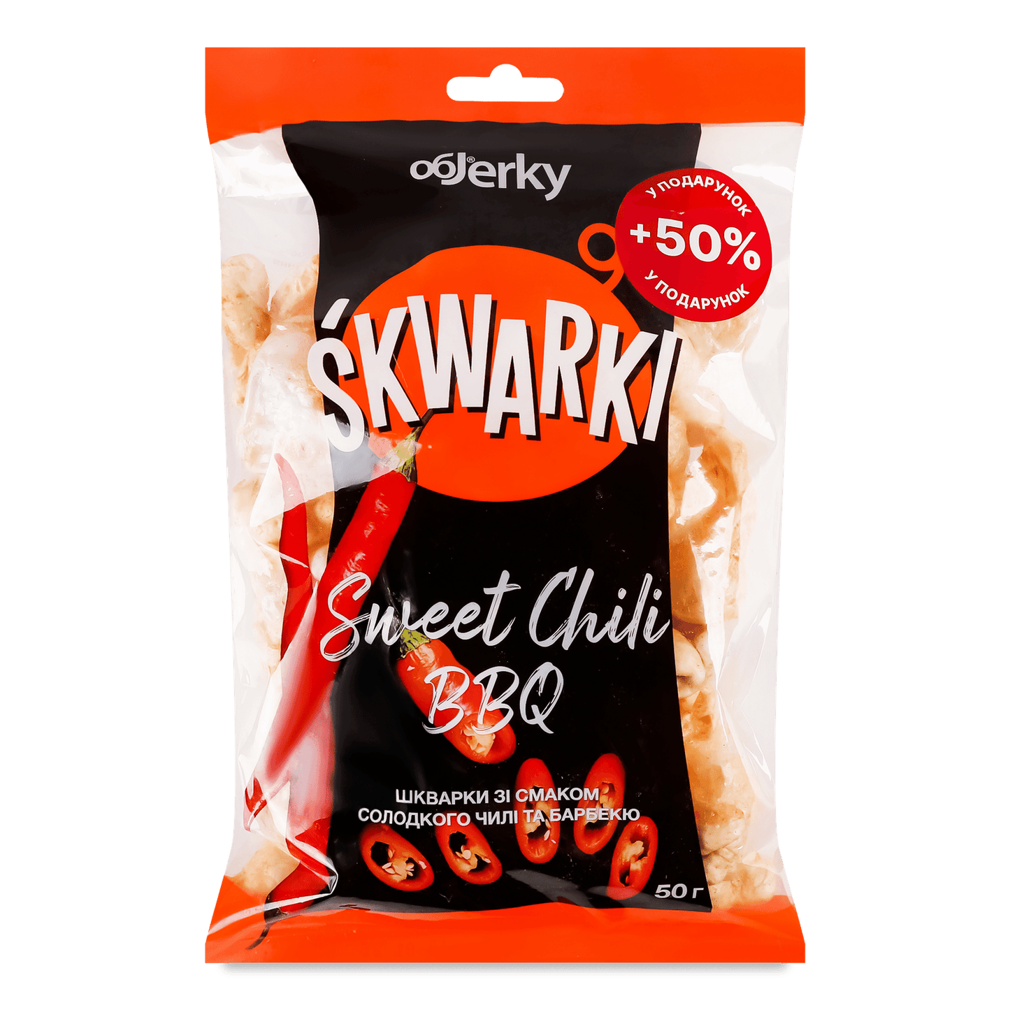 Шкварки Sweet chili BBQ, 50 гр.
