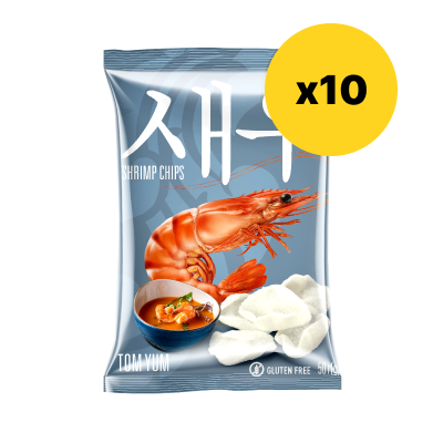 Креветкові чипси Shrips зі смаком Том Ям, 10 x 50 гр.