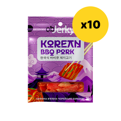ObJerky Свинина Корейське барбекю в'ялена,  10 x 50 гр.