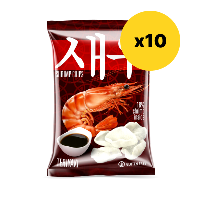 Креветкові чипси Shrips зі смаком соусу Теріякі, 10 x 50 гр.