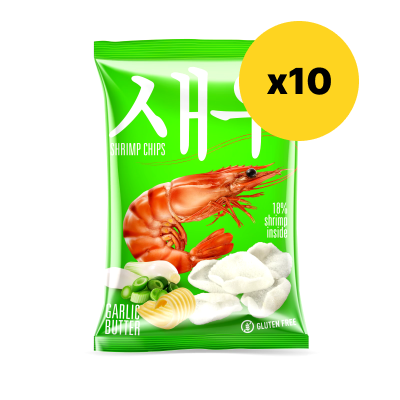 Shrimp Chips Shrips with creamy garlic flavor, 50 gr.