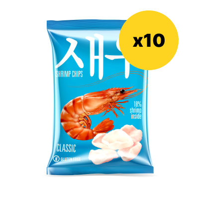 Креветкові чипси Shrips класичні, 10 x 50 гр.